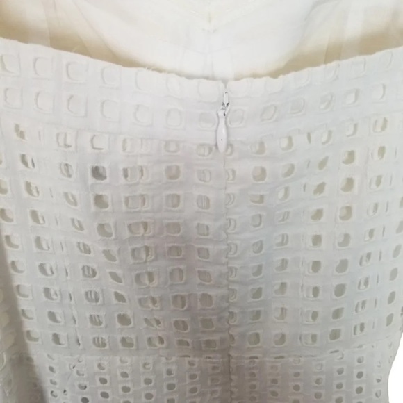 Rebecca Minkoff White Eyelet Lace Bustier Claudia Dress Sz L - Picture 11 of 14